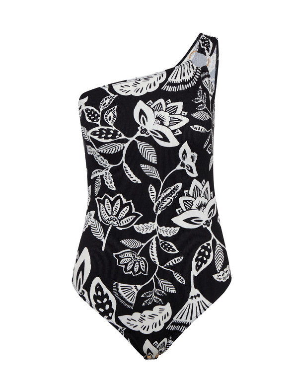 Orsay ORSAY fehér-fekete női virágmintás body