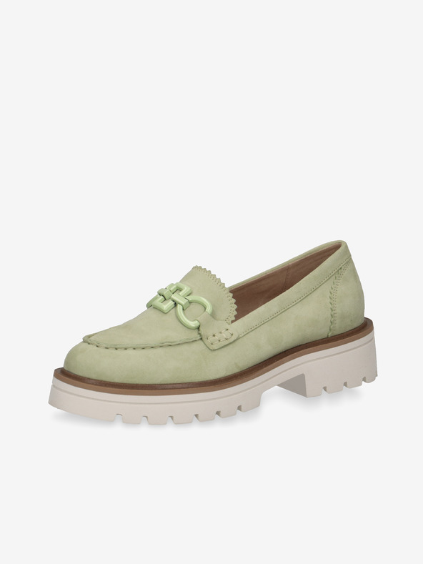 Caprice Világoszöld női szarvasbőr platformos papucs Caprice