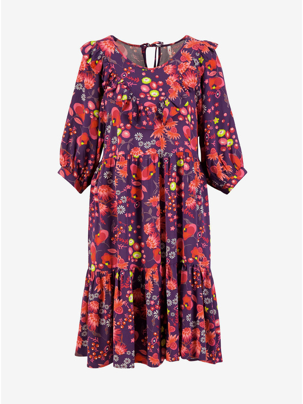 Blutsgeschwister Rózsaszín és lila női virágos ruha Blutsgeschwister Fabala By Butterfly