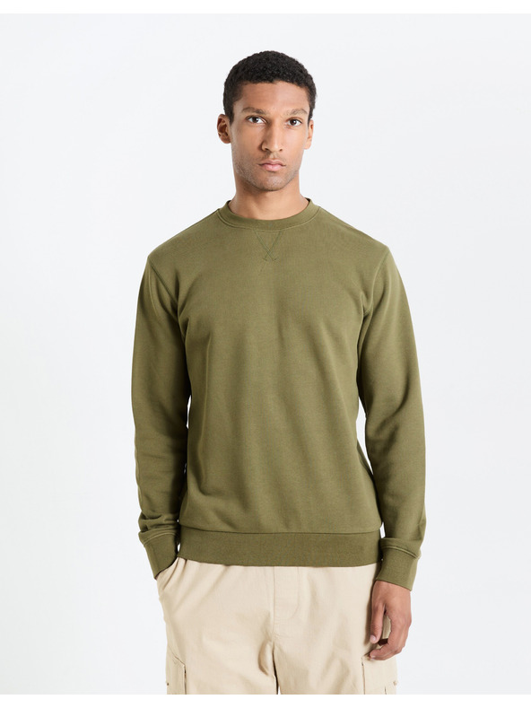 Celio Férfi khaki színű pulóver Celio Feseven