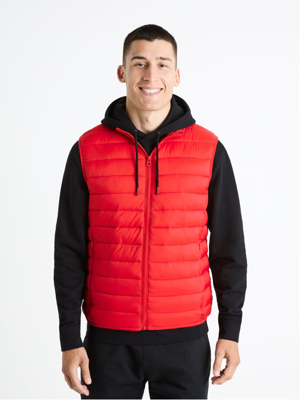 Celio Piros férfi steppelt mellény Celio Fulock