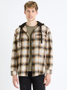 Celio Barna férfi kockás, kapucnis felső Celio Fapuche