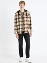 Celio Barna férfi kockás, kapucnis felső Celio Fapuche