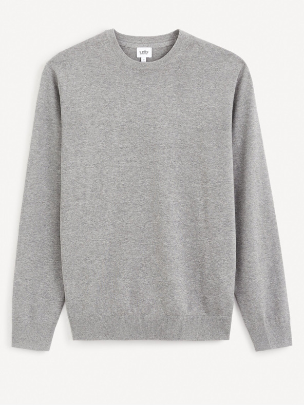 Celio Világosszürke férfi basic pulóver Celio Decotonv