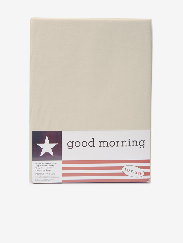 Good Morning 140 x 200 cm - Bézs színű sztreccs lepedő Good Morning