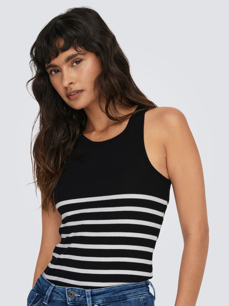 ONLY Fekete női csíkos tank top ONLY Kenya