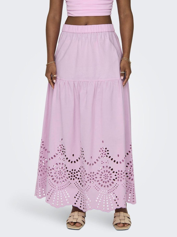 ONLY Világos rózsaszín női maxiszoknya ONLY Roxanne Roxanne