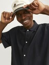 Jack & Jones Fekete férfi rövid ujjú lenvászon ing Jack & Jones Faro
