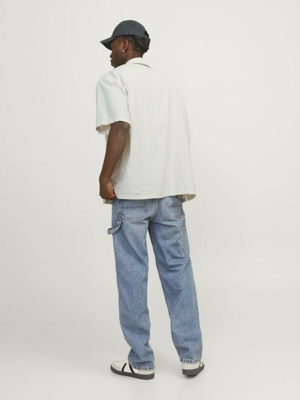 Jack & Jones Cream férfi rövid ujjú lenvászon ing Jack & Jones Faro