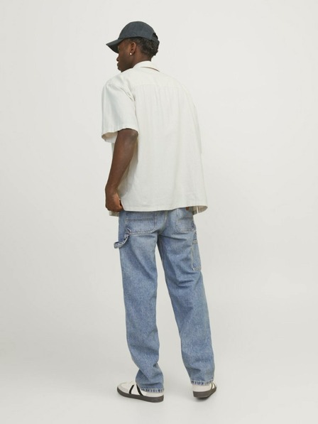 Jack & Jones Cream férfi rövid ujjú lenvászon ing Jack & Jones Faro
