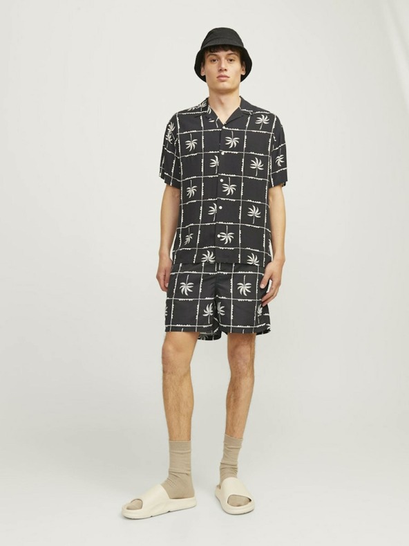 Jack & Jones Fekete férfi mintás fürdőnadrág Jack & Jones Fiji
