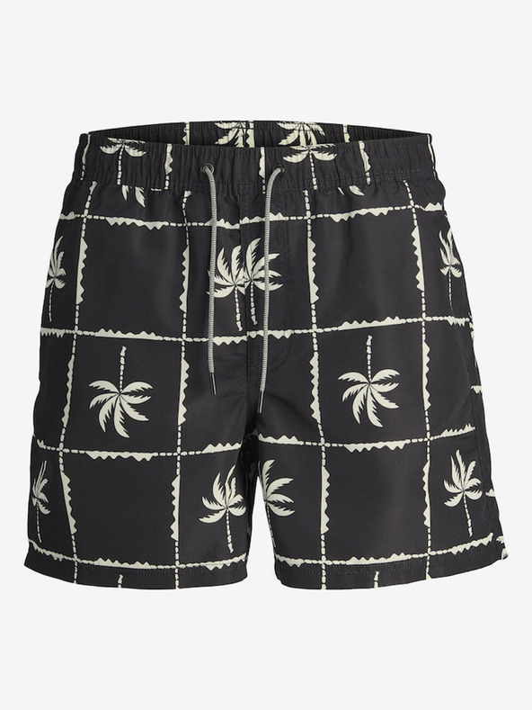 Jack & Jones Fekete férfi mintás fürdőnadrág Jack & Jones Fiji