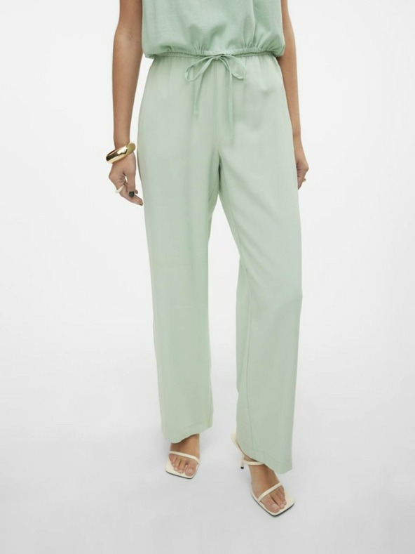 Vero Moda Világoszöld női bő szárú nadrág VERO MODA Carmen