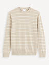 Celio Bézs férfi csíkos alap pulóver Celio Decoton