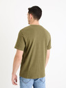 Celio Khaki színű férfi basic póló Celio Gepik
