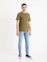 Celio Khaki színű férfi basic póló Celio Gepik