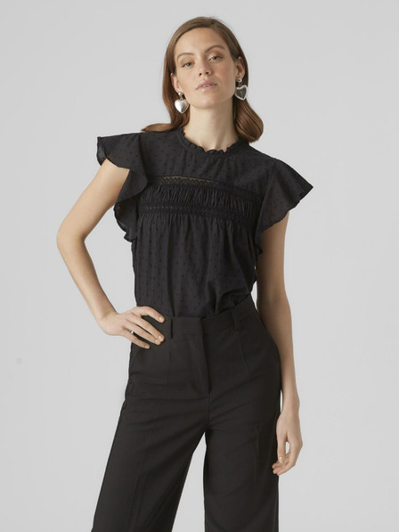 Vero Moda Fekete női blúz csipkével Vero Moda Trine Trine