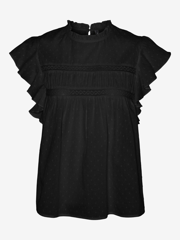 Vero Moda Fekete női blúz csipkével Vero Moda Trine Trine