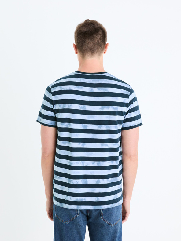 Celio Kék férfi csíkos póló Celio Geudi