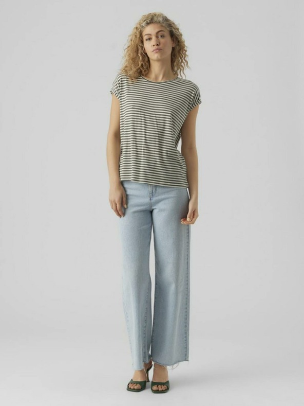 Vero Moda Fehér és zöld női csíkos ing Vero Moda Ava Ava