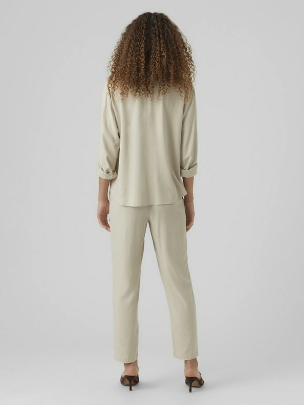 Vero Moda Bézs női nadrág vászonnal VERO MODA Jesmilo Jesmilo