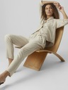 Vero Moda Bézs női nadrág vászonnal VERO MODA Jesmilo Jesmilo