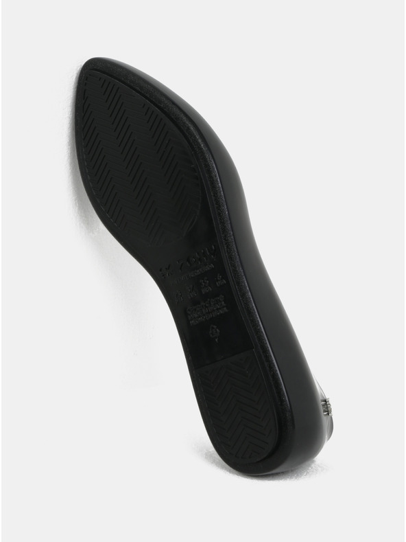 Zaxy Fekete fényes balerinák ezüstszínű részletekkel Zaxy Chic