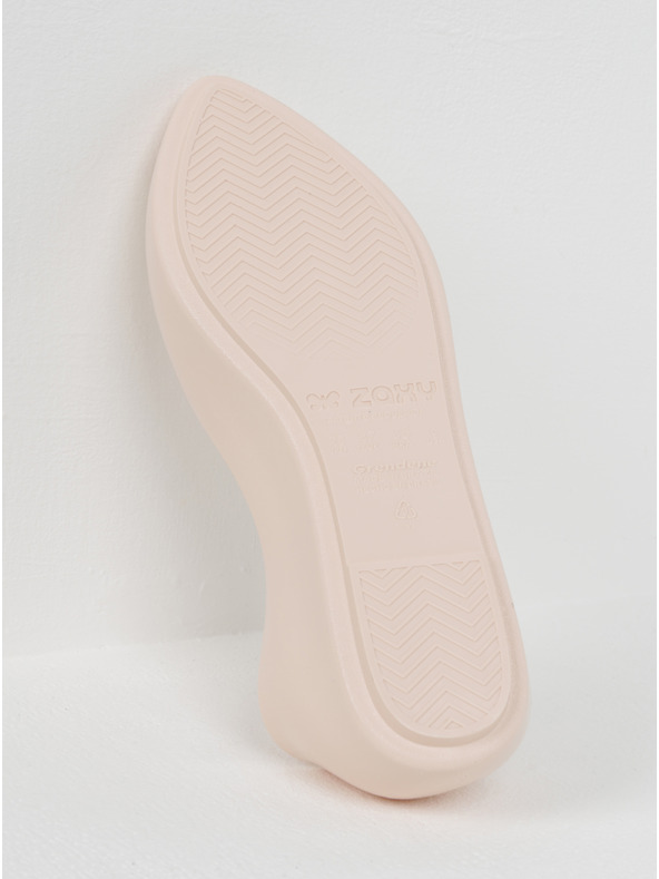 Zaxy Világos rózsaszín fényes balerinák aranyszínű részletekkel Zaxy Chic