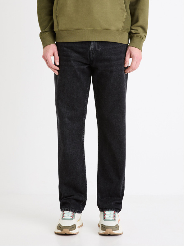 Celio Fekete férfi Celio C15 egyenes Fodroit 30 farmer