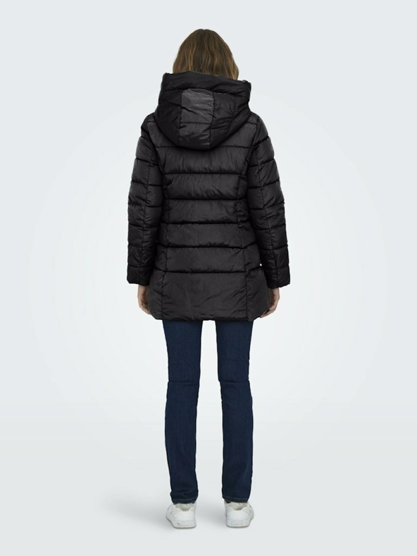 ONLY Fekete női téli steppelt kabát ONLY Luna