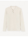 Celio Krémszínű férfi hosszú ujjú póló Celio Fegetiml