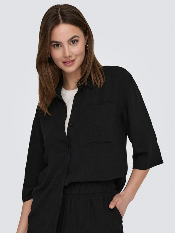 Jacqueline de Yong Fekete női rövid ujjú ing JDY