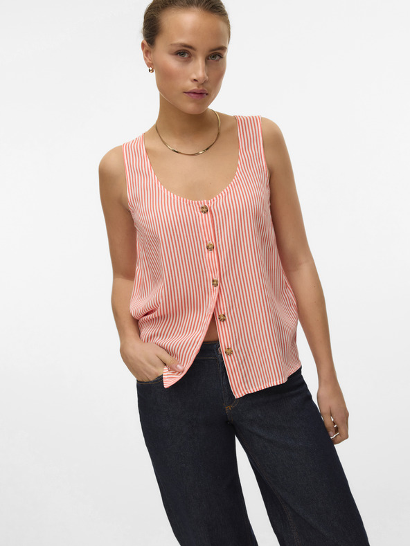 Vero Moda Fehér és narancssárga női csíkos blúz Vero Moda