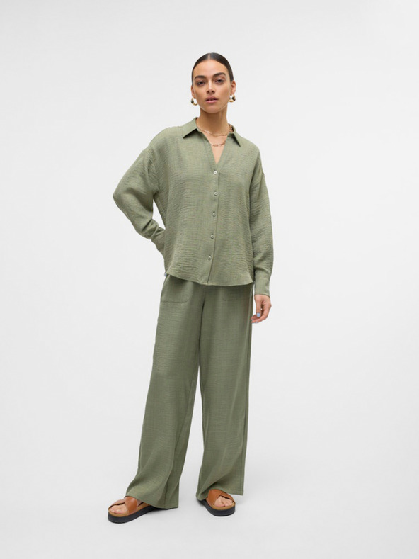 Vero Moda Khaki színű női széles szárú farmer Vero Moda
