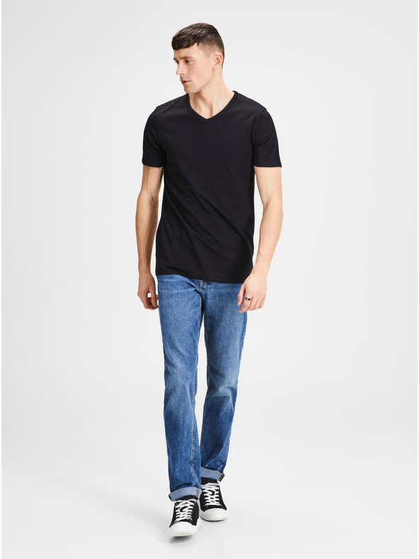 Jack & Jones Jack & Jones két darab fekete, v-nyakú pólóból álló alapkészlet Jack & Jones
