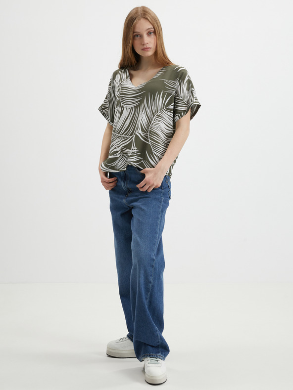 ONLY Khaki színű mintás blúz ONLY Augustina