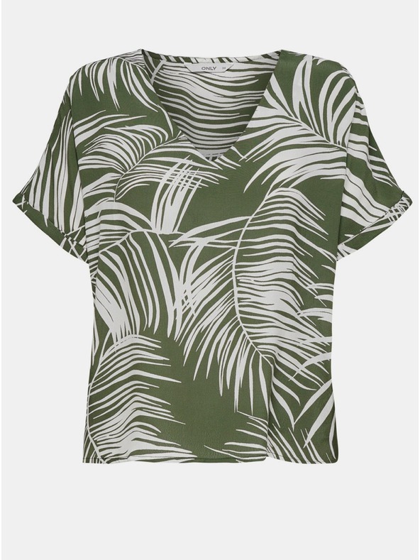 ONLY Khaki színű mintás blúz ONLY Augustina