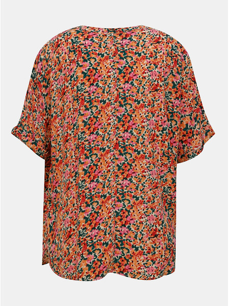 ONLY Rózsaszín és narancssárga virágos laza blúz ONLY Nova