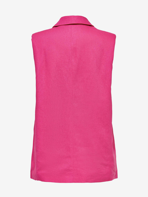 ONLY Sötét rózsaszín női lenvászon mellény ONLY Caro