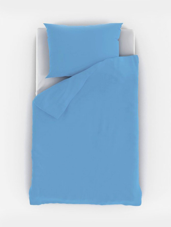 Kvalitex Egyszínű pamut kiságynemű ágynemű 140x200, 70x90cm kék