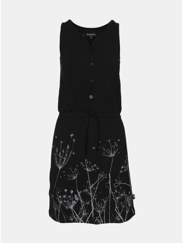 Sam 73 Fekete SAM 73 nyomott mintás ruha