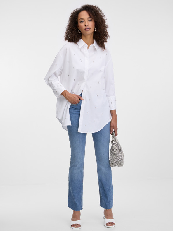 Orsay Fehér strasszos női ing ORSAY