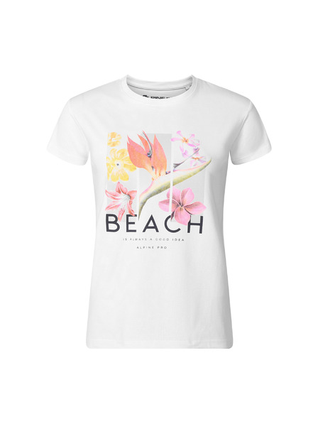ALPINE PRO Fehér ALPINE PRO SUMEKA női pamut póló