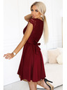 numoco ANNA csipke ruha kivágással és bővülő szoknyával - bordó