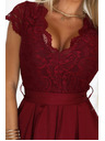 numoco ANNA csipke ruha kivágással és bővülő szoknyával - bordó