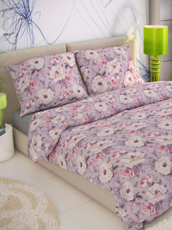 Kvalitex Francia krepp ágynemű 220x200, 70x90cm Eszter szürke Kvalitex