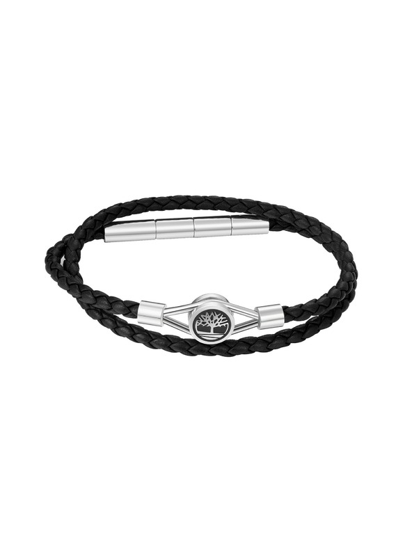 Timberland Férfi fekete bőr dupla karkötő Timberland