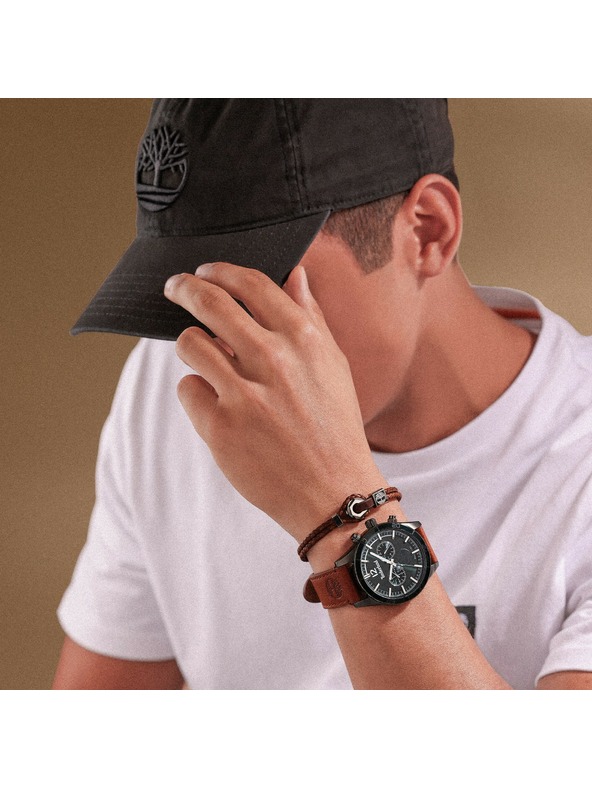 Timberland Férfi barna bőr karkötő Timberland TDAGB0002502