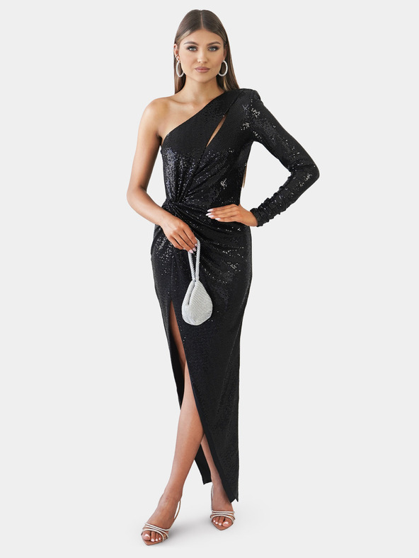 Edoti Fényes maxi ruha GRACE - fekete