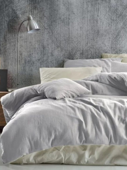 Kvalitex Francia muszlin ágynemű 240x200, 70x90cm világosszürke Kvalitex